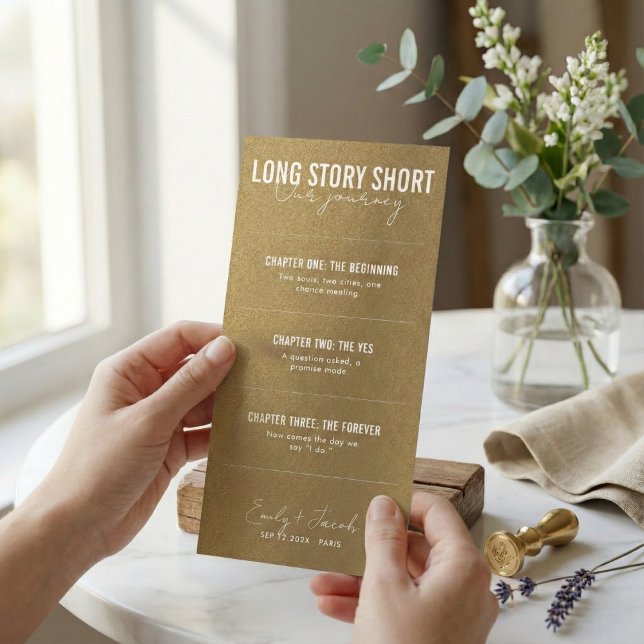 Save The Date Long Story Short Modern Script Timeline Wedding (Créateur téléchargé)