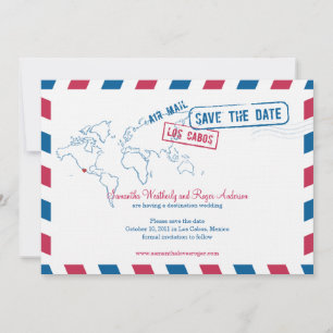 Save The Date Los Cabos Mexico Air Mail Mariage Enregistrer La D