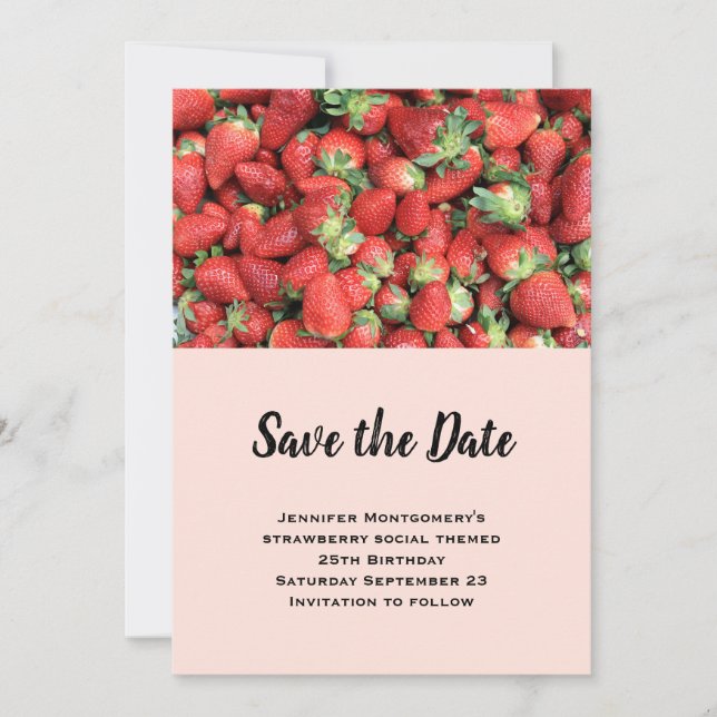 Save The Date Lot de fraises rouges juteuses (Devant)