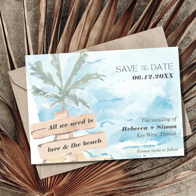 Save The Date Love and the Beach Coastal Wedding  (Créateur téléchargé)