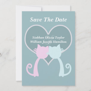 Save The Date Love Cats Mariage