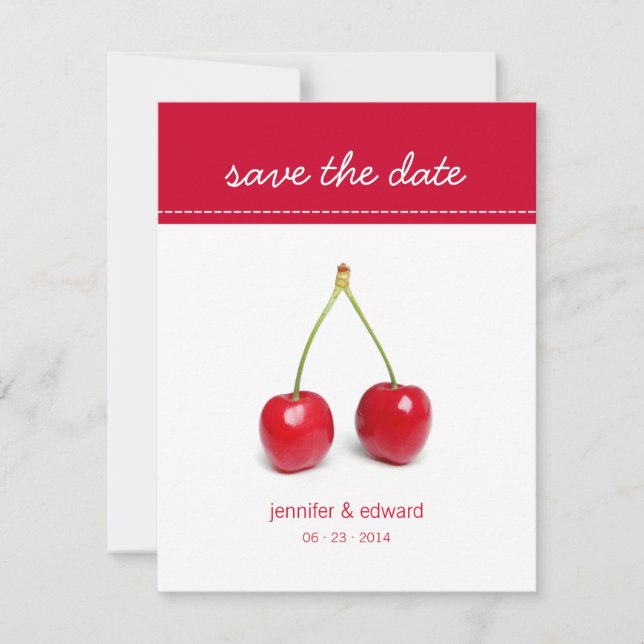 Save The Date Love Cerises - Annonce de sauvegarde de la date (Devant)