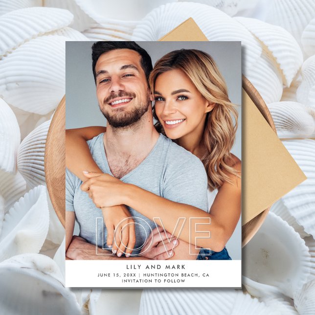 Save The Date Love Modern Photo Wedding Enregistrer la date (Love Modern Photo Wedding Save the Date)