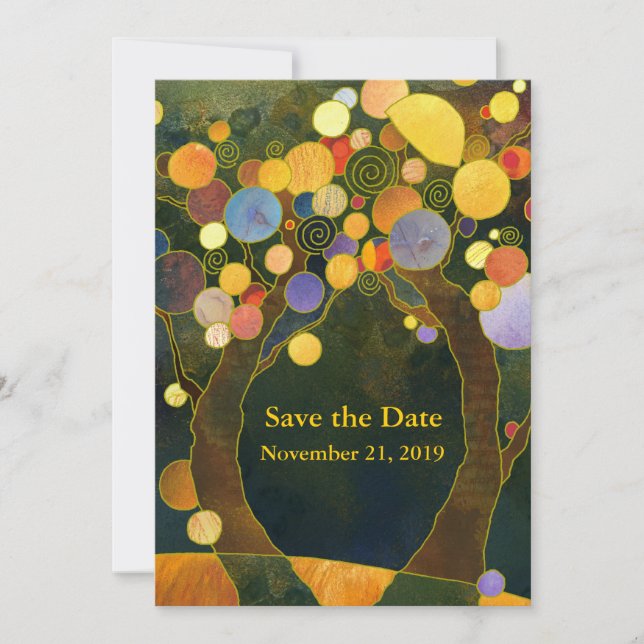Save The Date Love Trees Art Nouveau Mariage (Devant)