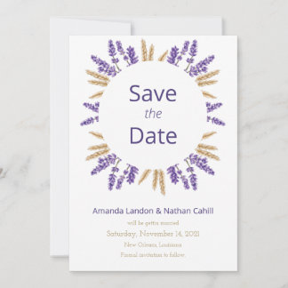 Save The Date Lovely Lavender & Blé