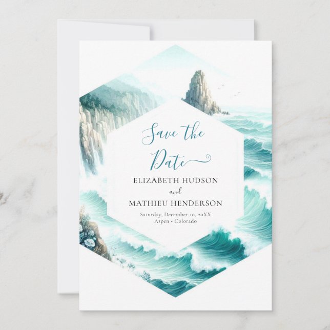 Save The Date Lovely Minimal Mariage nautique (Devant)