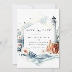 Save The Date Lovely Nautical Elegance Mariage phare