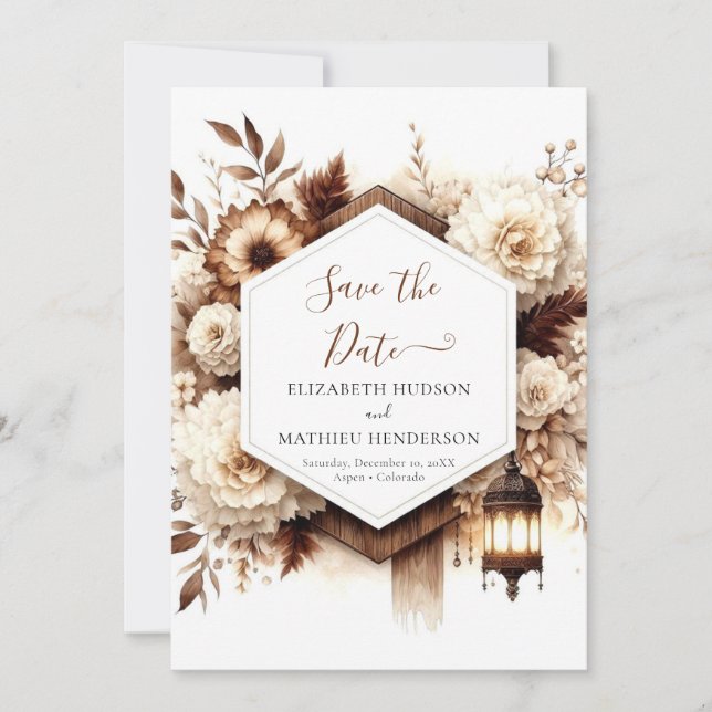 Save The Date Lovely Romantic Rustic Mariage (Devant)