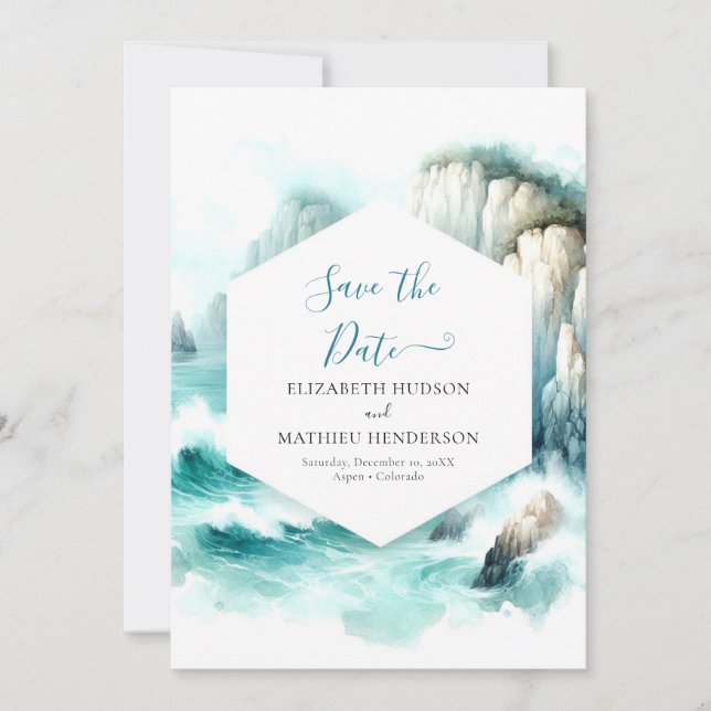Save The Date Lovely Typographie Mariage nautique (Devant)
