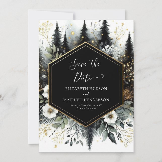 Save The Date Lovely Unique Enchanted Forest Mariage (Devant)