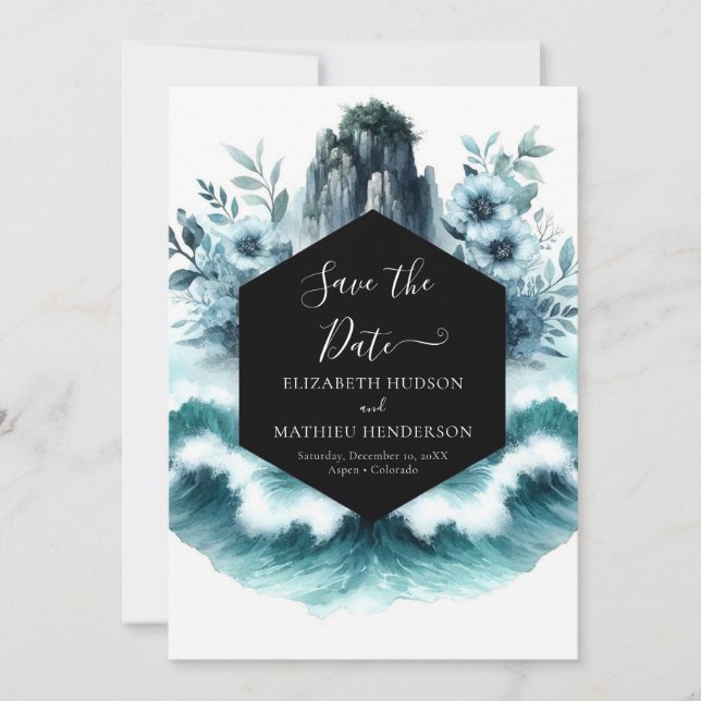 Save The Date Lovely Waves Mariage nautique (Devant)