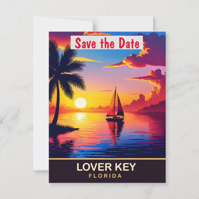 Save The Date Lover Key, Floride (Devant)