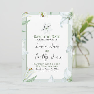 Save The Date Loving Lillies Enregistrer la date