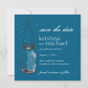 Save The Date Lucioles & Bocaux Mason Jar Enregistrer la Date