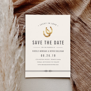 Save The Date Lucky in Love   Rangs à cheval rustiques