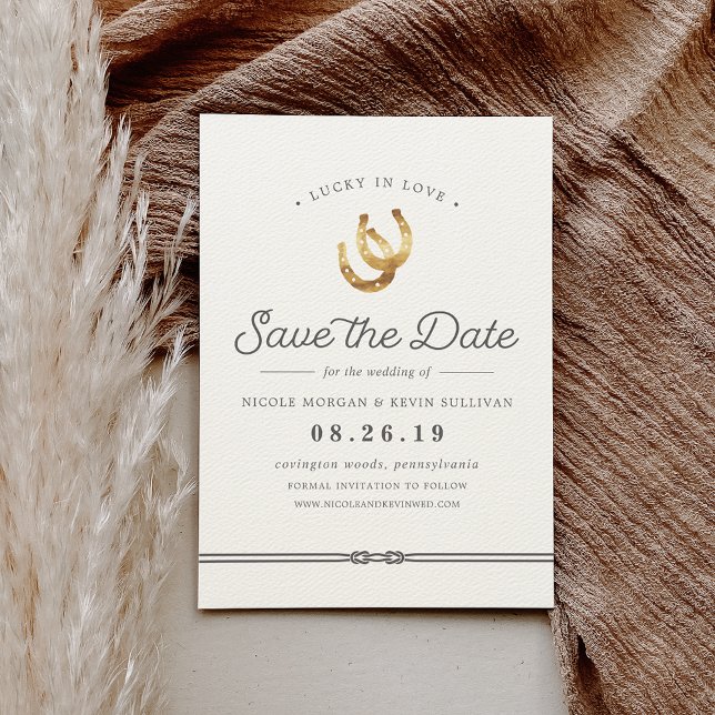 Save The Date Lucky in Love | Rangs à cheval rustiques (Créateur téléchargé)
