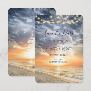 Save The Date Lumières de Chaîne de Lever de Soleil de Plage Sau