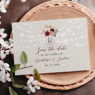 Save The Date Lumières de Chaîne de Pot Mason Mariage