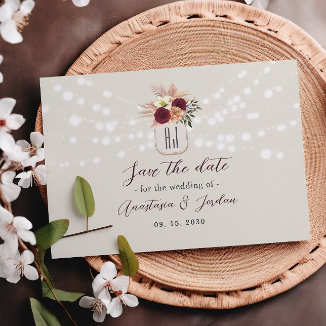 Save The Date Lumières de Chaîne de Pot Mason Mariage (Créateur téléchargé)