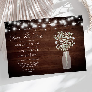 Save The Date Lumières de Guirlande de Gypsophile Rustique Faire