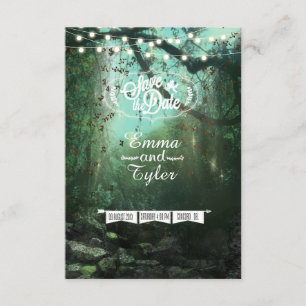 Save The Date Lumières forestières enchantées Rustique Enregistr