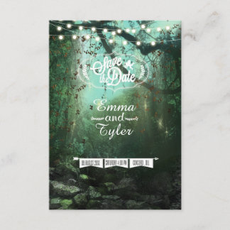 Save The Date Lumières forestières enchantées Rustique Enregistr