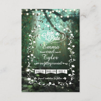 Save The Date Lumières forestières enchantées Rustique Enregistr