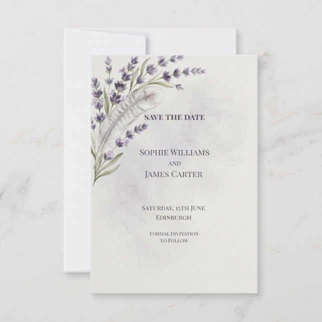 Save The Date Lune Céleste et Étoiles Mariage Enregistrer la Dat (Devant)