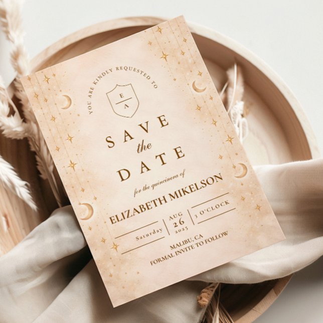 Save The Date Lune et Étoiles Intemporelles Quinceañera (Créateur téléchargé)