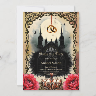 Save The Date Lune gothique – Amour éternel sous le ciel de minu