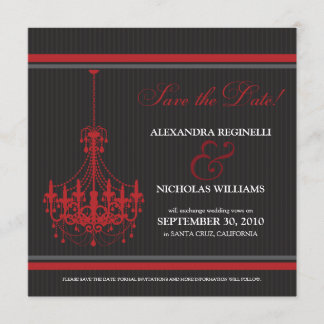 Save The Date Lustre classique Enregistrer la date (noir/rouge)
