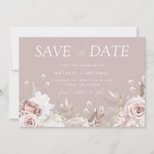 Save The Date Luxe Blush Floral Mariage