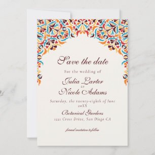 Save The Date Luxe Fantaisiste Mariage Floral Style Bordure Ivor