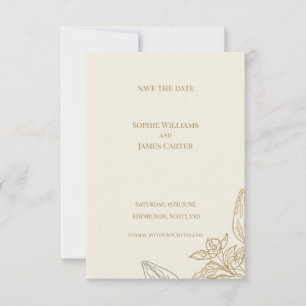 Save The Date Luxe mariage ligne d'art Rose Or