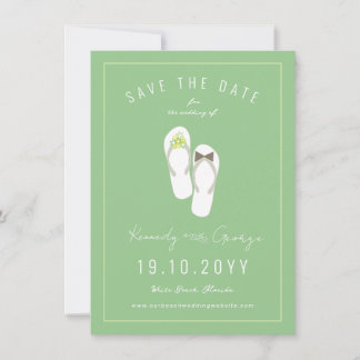 Save The Date M. et Mme Flip Flops Daisies Mariage sur la plage