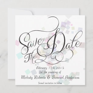 Save The Date M. et Mme. Pastel Colours Confetti