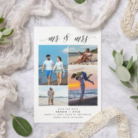M. Mme Script Four Photo Wedding Enregistrer la da
