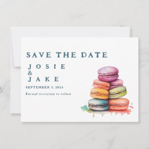 Save The Date Macarons colorés Enregistrer la date