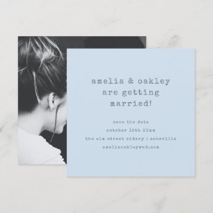 Save The Date Machine à écrire minimaliste Mariage Photo rétro b