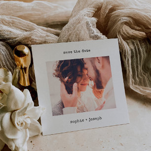 Save The Date Machine à écrire minimaliste   Mariage photo simpl