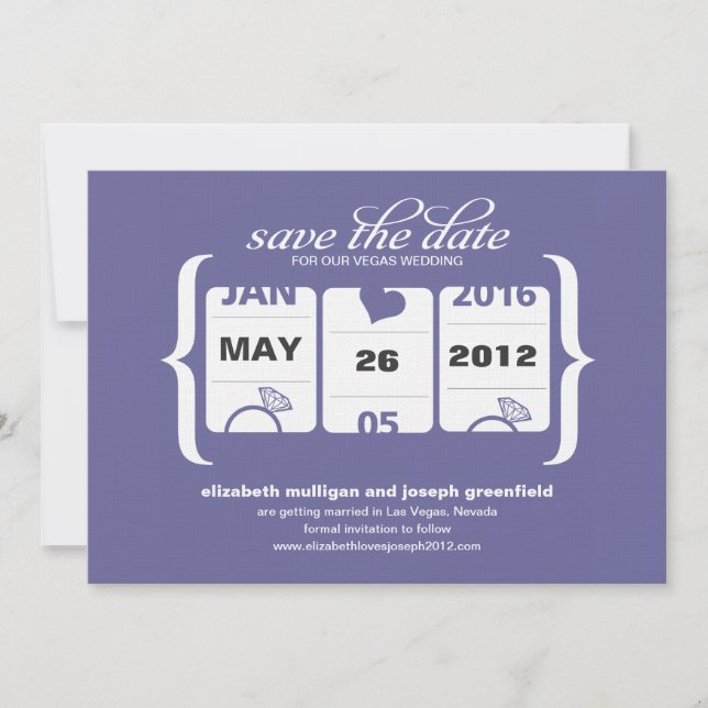 Save The Date Machine à Sous Enregistrez la Date - Mariage (Devant)