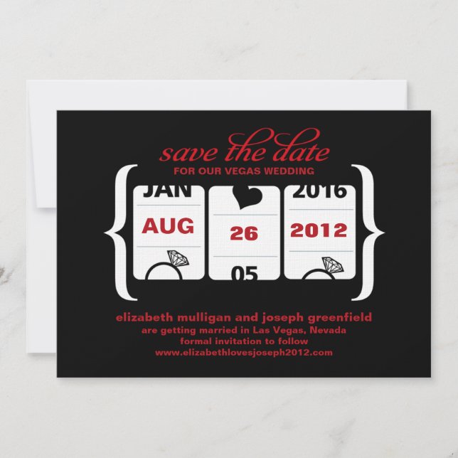 Save The Date Machine à Sous Enregistrez la Date - Mariage (Devant)