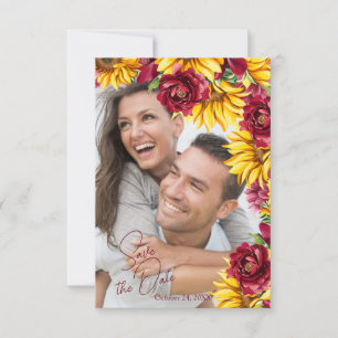 Save The Date Magenta et Golden Yell Wedding Enregistrer la cart