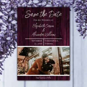 Save The Date Magenta Rustique Photo Enregistrer La Date