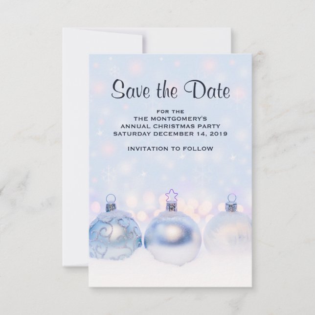 Save The Date Magical Metallic Christmas Balls (Devant)