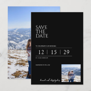 Save The Date Magnifique mariage noir et blanc