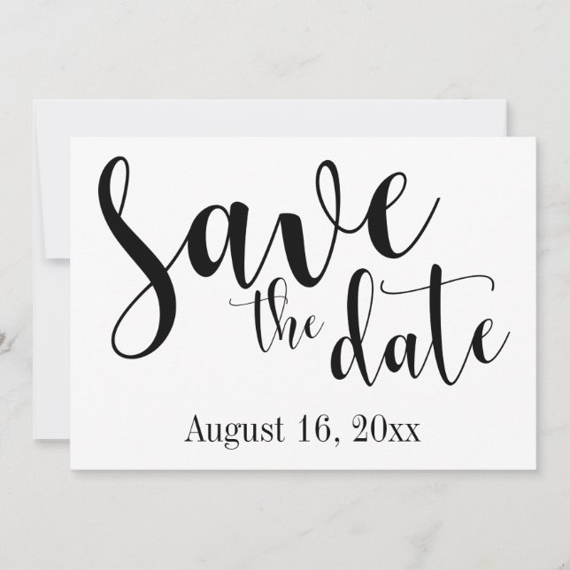 Save The Date Magnifique typographie de script, simple "Évitez l (Devant)