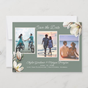 Save The Date Magnolia Flowers Trois mariage photo Sauvez la dat