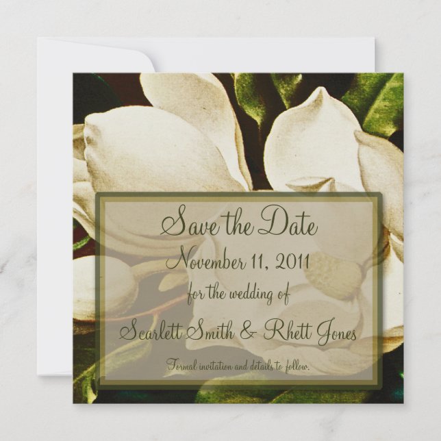 Save The Date Magnolias Mariage Enregistrer l'avis de date (Devant)