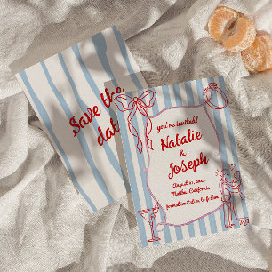 Save The Date Main dessinée Écrit Colorful Quirky Mariage amusan